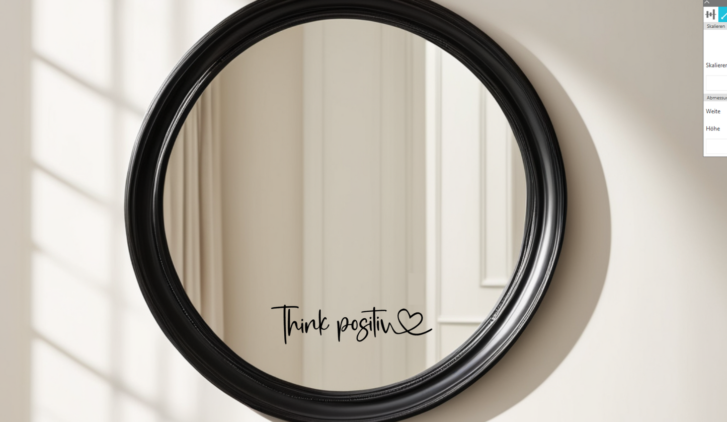 Aufkleber "Think positiv"