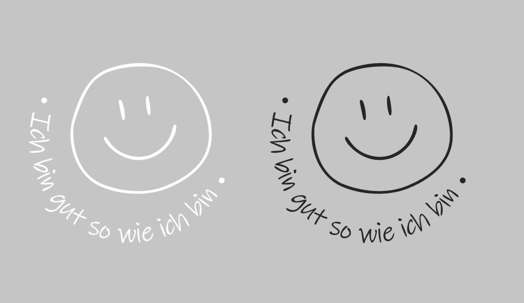 Aufkleber Spiegel | Spruch "Ich bin gut so wie ich bin" | Personalisierter Sticker | Smiley |Badezimmer Aufkleber | Deko für Badezimmer