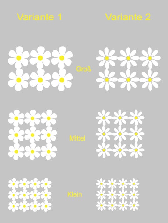 Blumen Aufkleber 2 Farbig | Gänseblümchen | Sticker | Blümchen | Bobbycar | Kinderaufkleber| Helm | Fahrradaufkleber | Spiegelaufkleber |