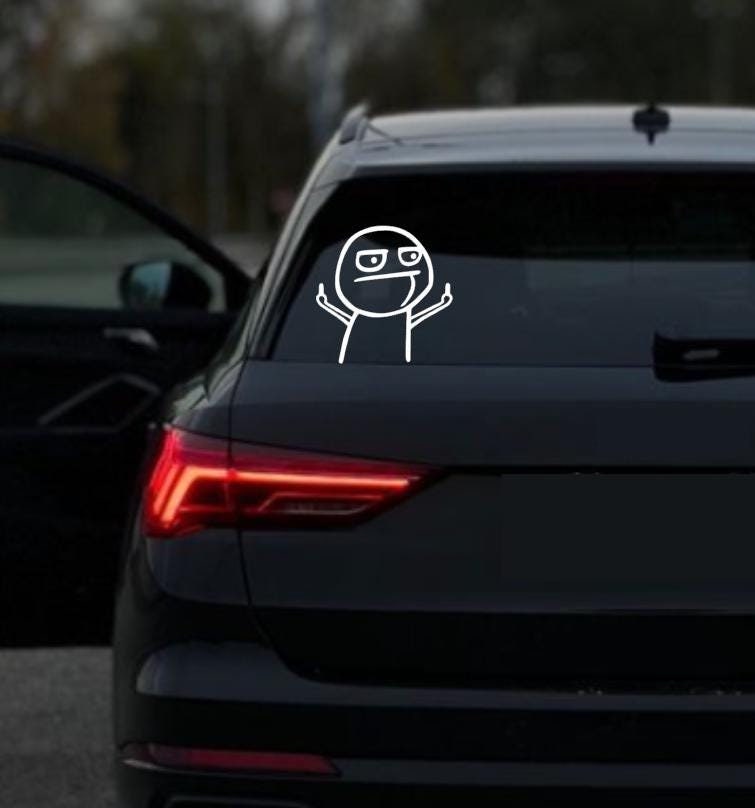Autoaufkleber | Vinyl Aufkleber | Mittelfinger | Lustige Aufkleber | Middle Finger | Auto | Motorrad | Meme | Lustige Aufkleber | Witzig
