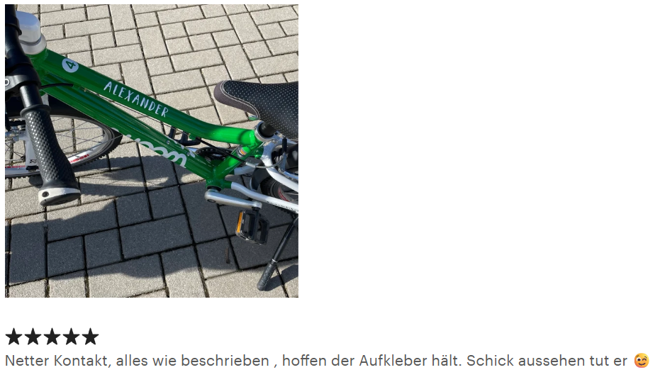 Aufkleber für Fahrrad - Personalisierbar