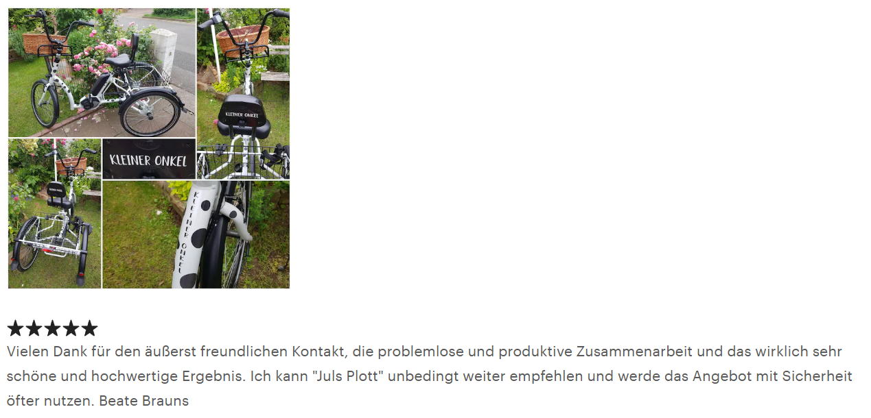 Aufkleber für Fahrrad - Personalisierbar