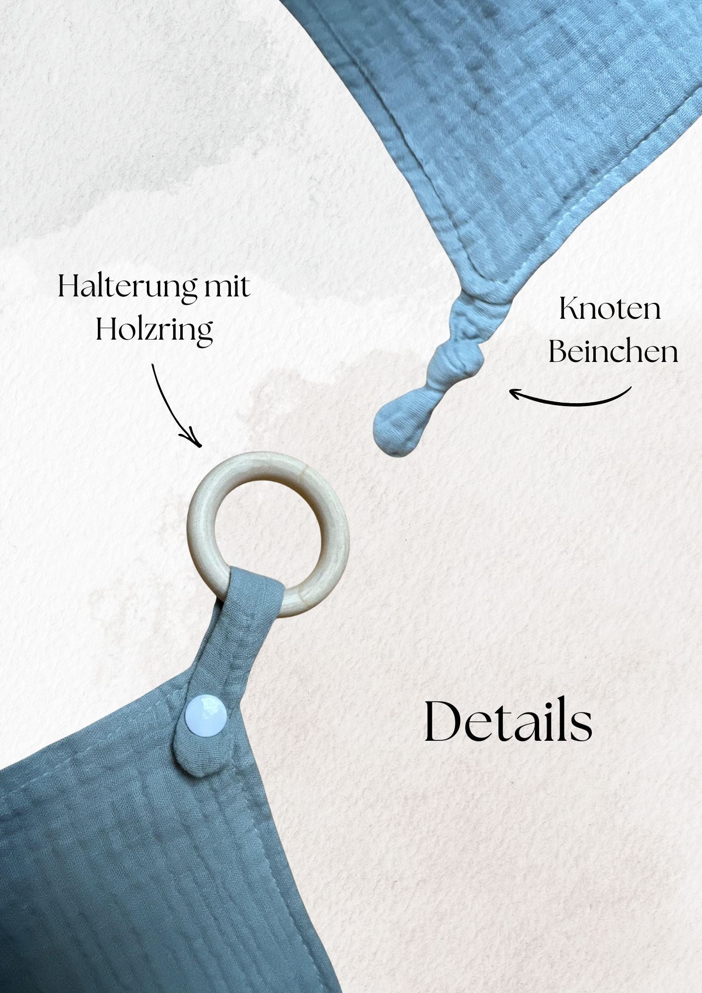 Schmusetuch mit Holzring