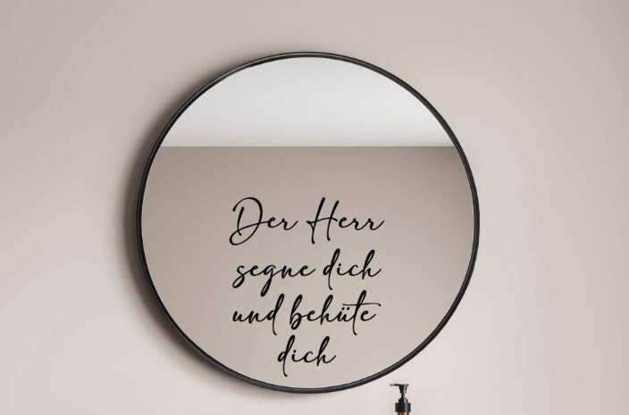 Spiegelaufkleber | Bibelvers "Der Herr segne dich und behüte dich" | Christlich | Ermutigung | Mutmacher | Motivation | Personalisiert
