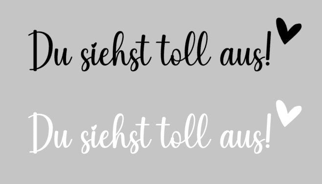 Aufkleber Spiegel | Spruch "Du siehst toll aus" | Personalisierter Spiegel Sticker | Badezimmer Aufkleber | Deko für Badezimmer |